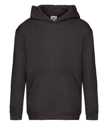 Fruit Loom Kids Prem. Hood Sweat. - Black - 12-13